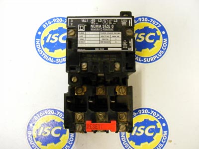 <b>Square D - </b>8536-SBG-2 NEMA Size 0 Motor Starter 120V Coil